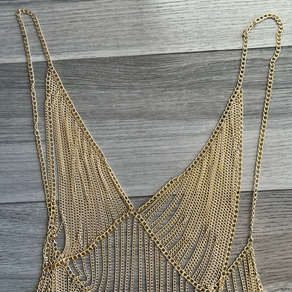Gold Chainmail Cage Dress - Picture 3 of 4